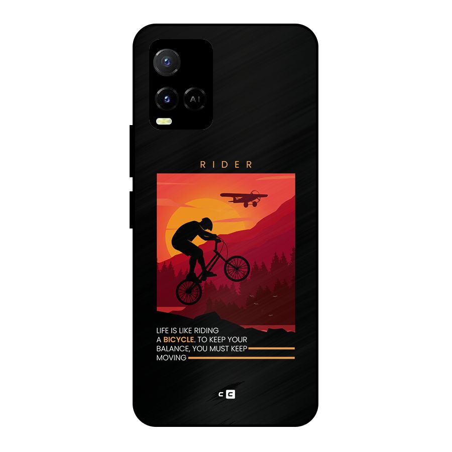 Keep Moving Rider Metal Back Case for Vivo Y21