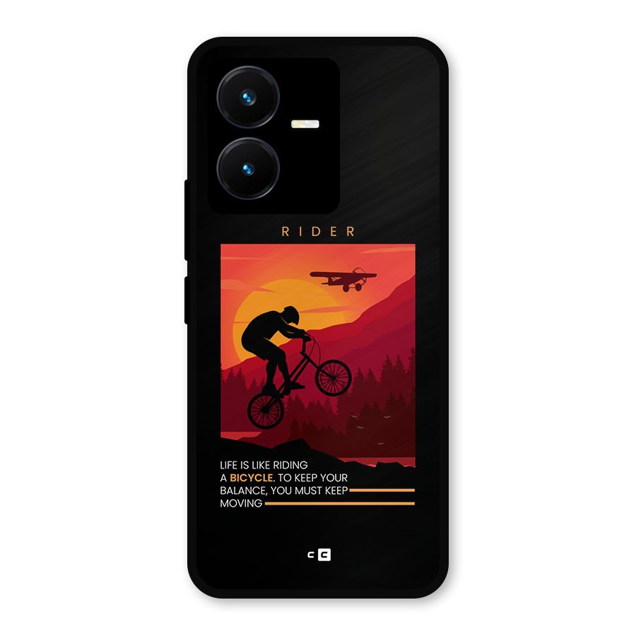 Keep Moving Rider Metal Back Case for Vivo Y22