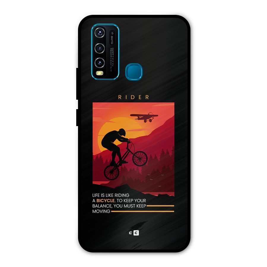 Keep Moving Rider Metal Back Case for Vivo Y30