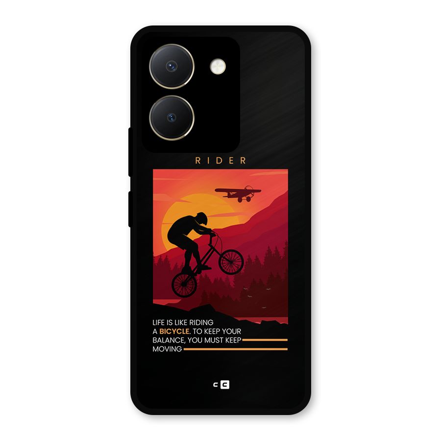 Keep Moving Rider Metal Back Case for Vivo Y36