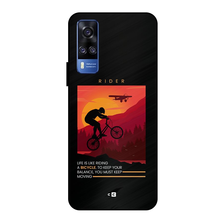 Keep Moving Rider Metal Back Case for Vivo Y51