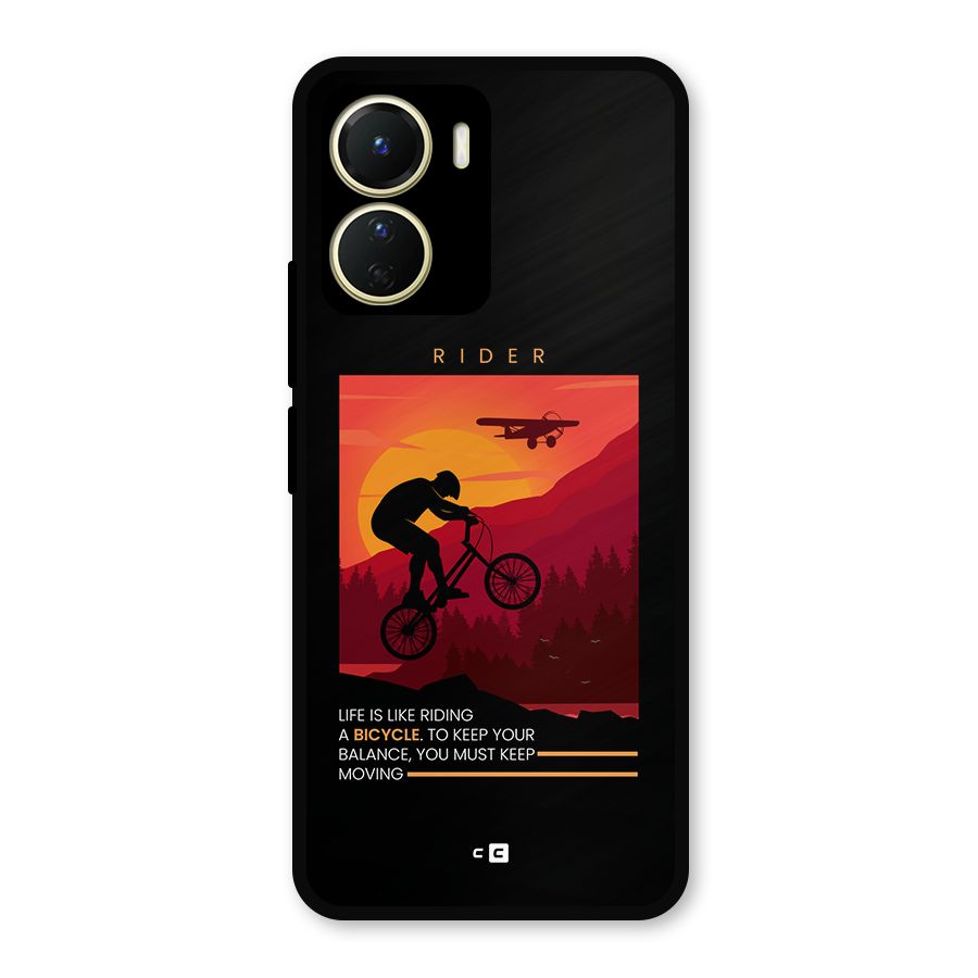 Keep Moving Rider Metal Back Case for Vivo Y56