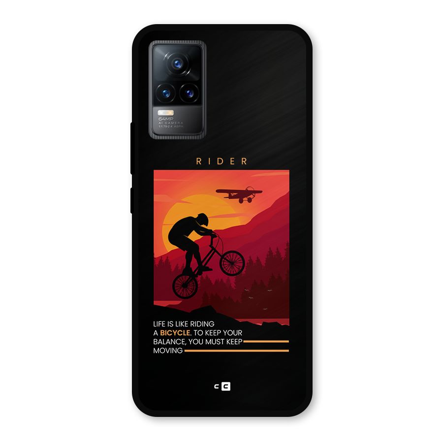 Keep Moving Rider Metal Back Case for Vivo Y73