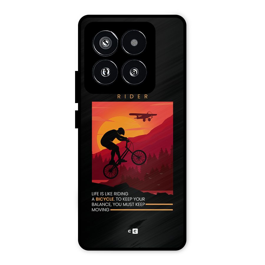Keep Moving Rider Metal Back Case for Xiaomi 14 Pro