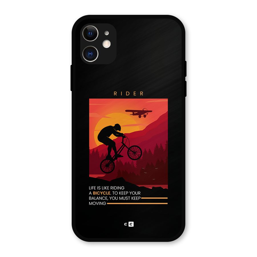 Keep Moving Rider Metal Back Case for iPhone 11