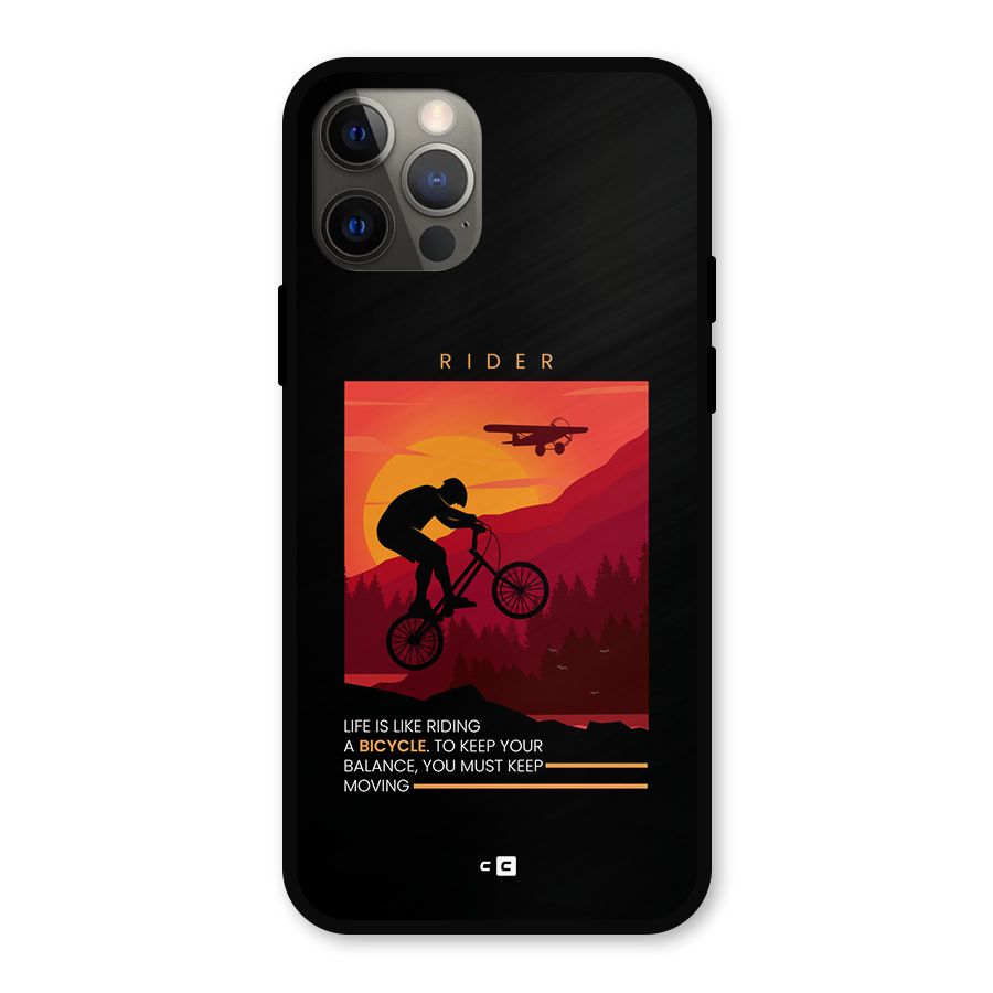 Keep Moving Rider Metal Back Case for iPhone 12 Pro