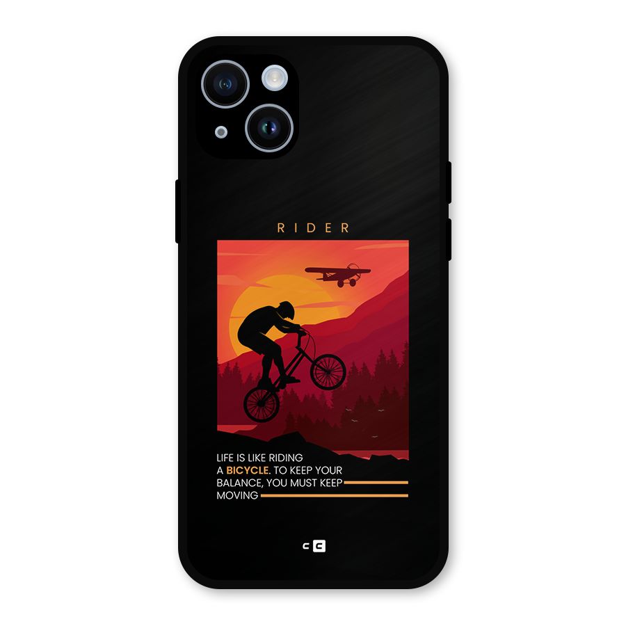 Keep Moving Rider Metal Back Case for iPhone 14