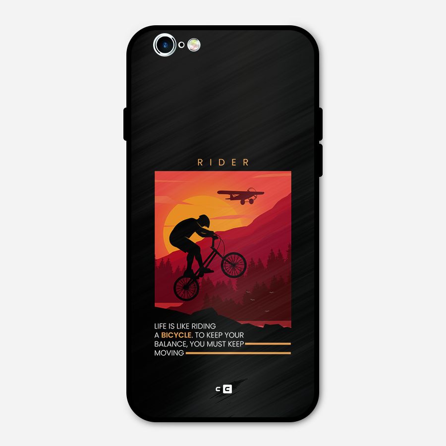 Keep Moving Rider Metal Back Case for iPhone 6 6s