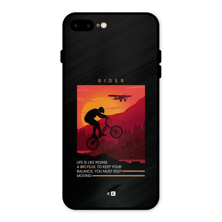 Keep Moving Rider Metal Back Case for iPhone 8 Plus