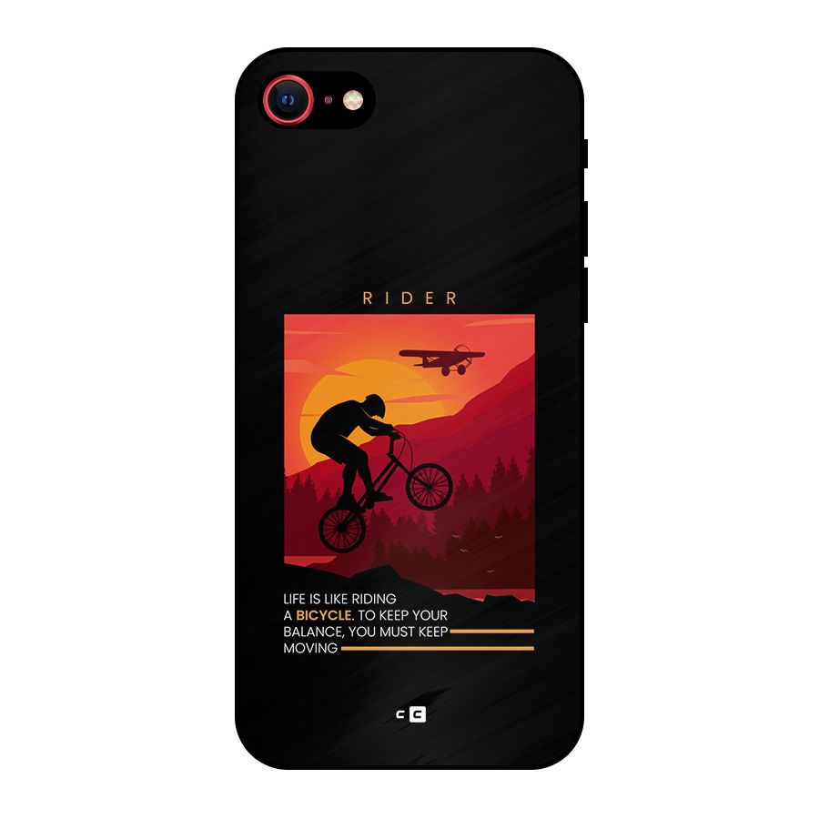 Keep Moving Rider Metal Back Case for iPhone SE 2022