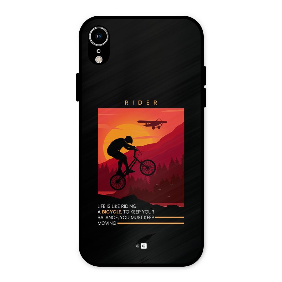 Keep Moving Rider Metal Back Case for iPhone XR