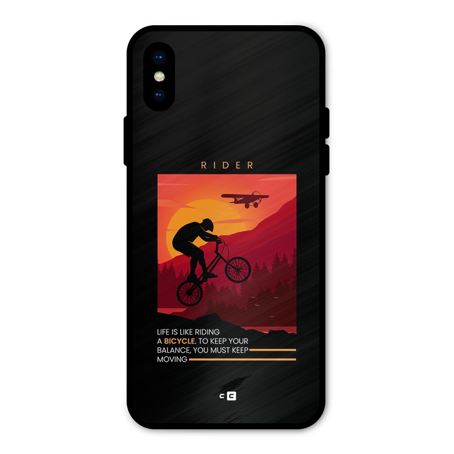Keep Moving Rider Metal Back Case for iPhone XS