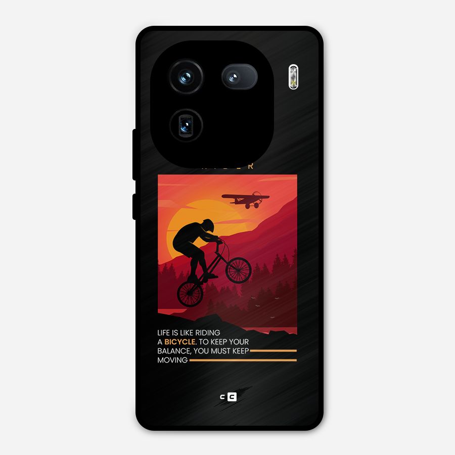 Keep Moving Rider Metal Back Case for iQOO 12