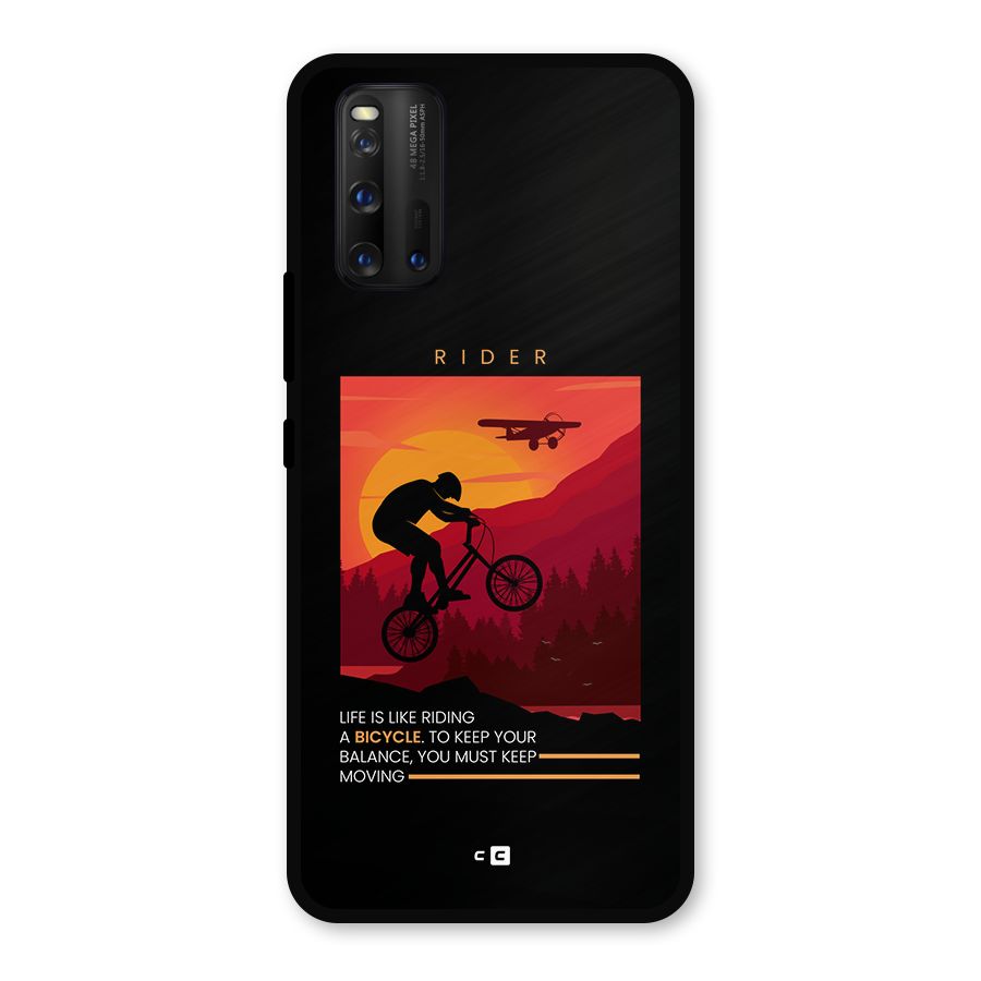 Keep Moving Rider Metal Back Case for iQOO 3