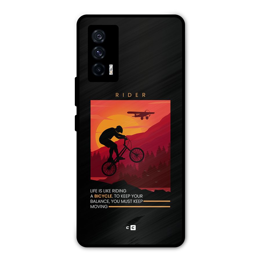 Keep Moving Rider Metal Back Case for iQOO 7 5G