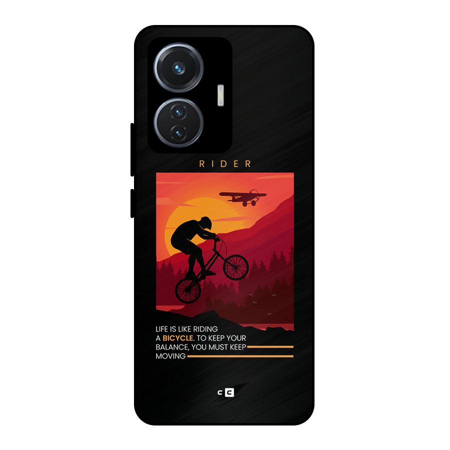 Keep Moving Rider Metal Back Case for iQOO Z6 44W