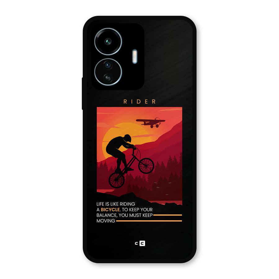 Keep Moving Rider Metal Back Case for vivo iQOO Z6 Lite 5G