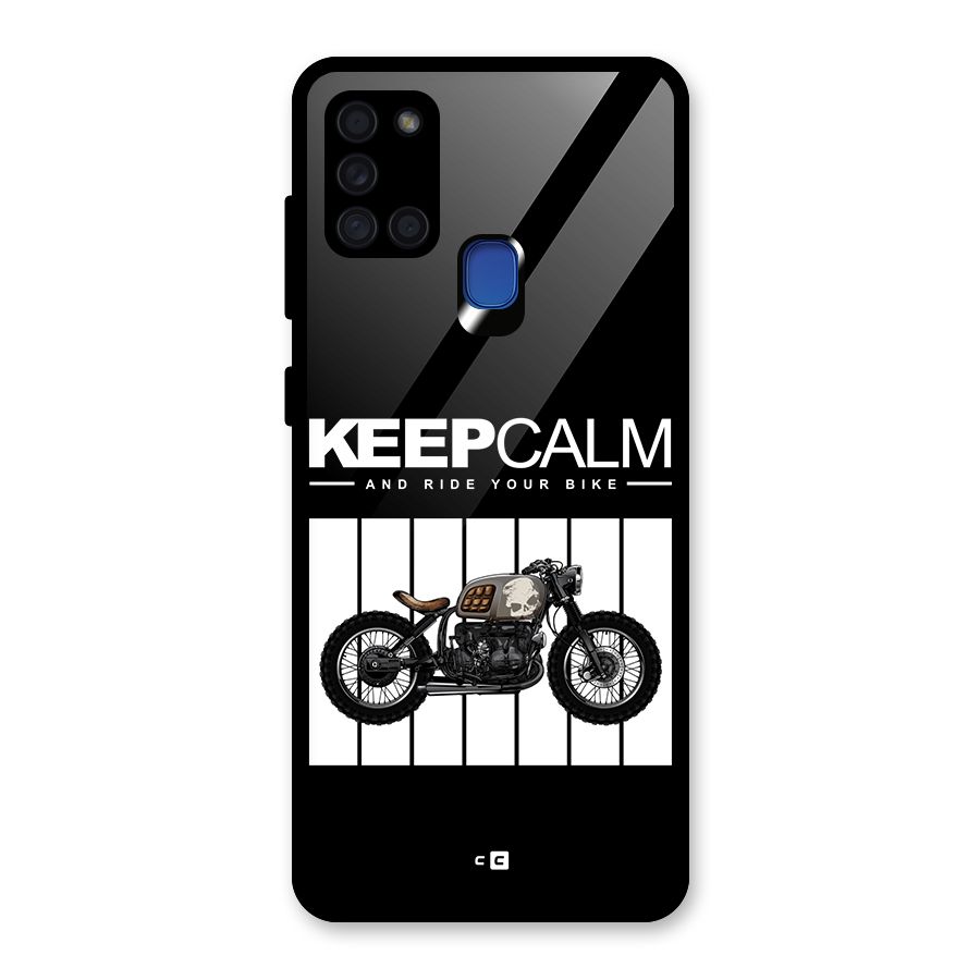 Keeps Calm Glass Back Case for Galaxy A21s