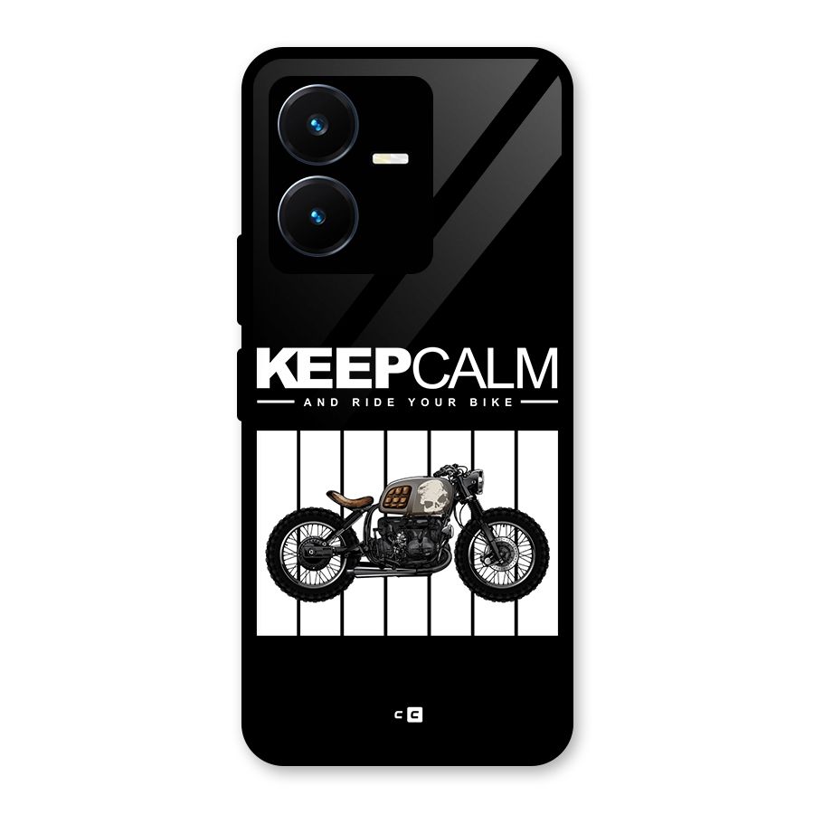 Keeps Calm Glass Back Case for Vivo Y22s