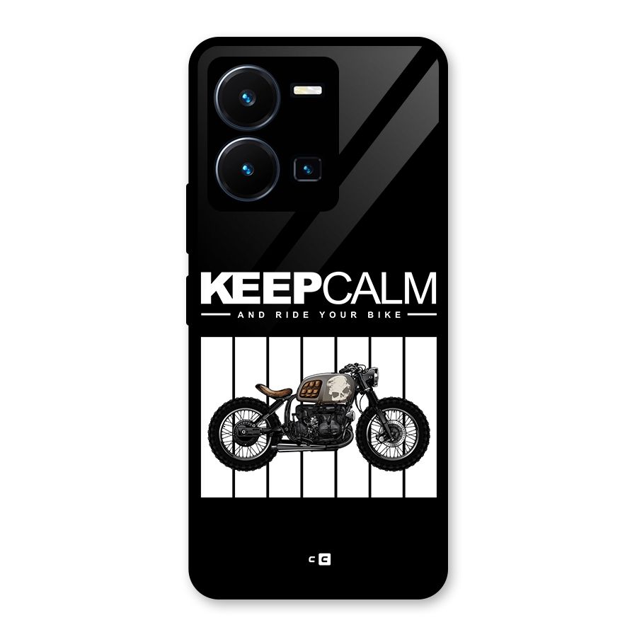 Keeps Calm Glass Back Case for Vivo Y35