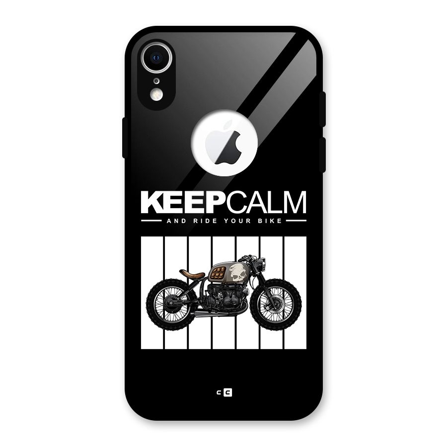 Keeps Calm Glass Back Case for iPhone XR Logo Cut