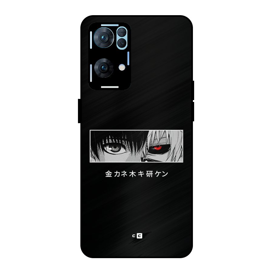 Ken Kaneki Minimalistic Art Metal Back Case for Oppo Reno7 Pro 5G