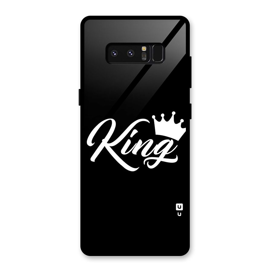 King Crown Typography Glass Back Case for Galaxy Note 8