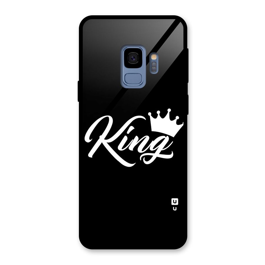 King Crown Typography Glass Back Case for Galaxy S9