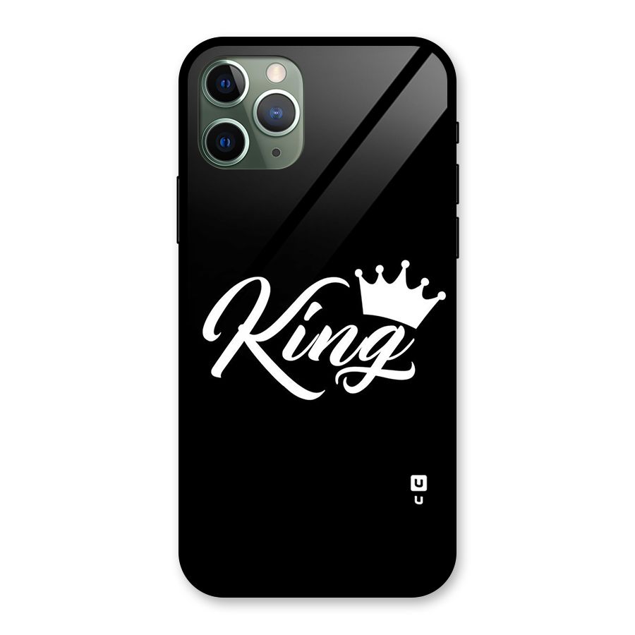 King Crown Typography Glass Back Case for iPhone 11 Pro