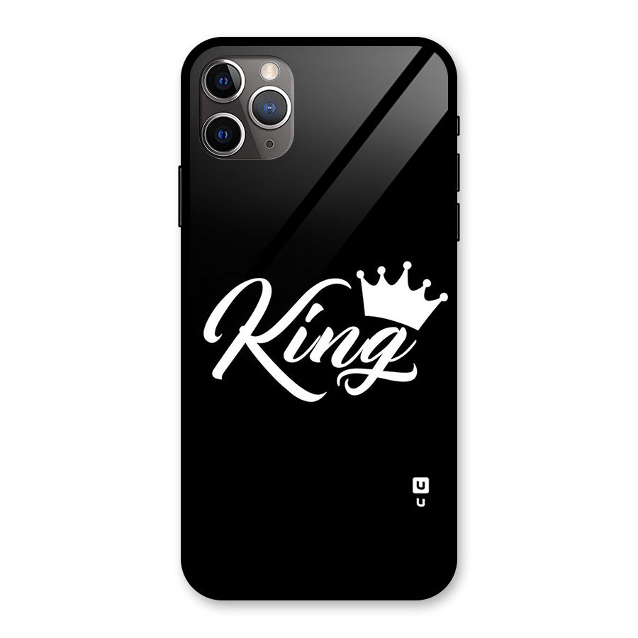 King Crown Typography Glass Back Case for iPhone 11 Pro Max