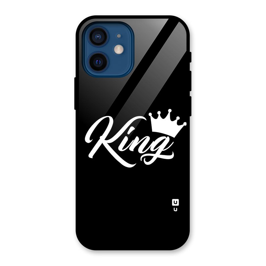 King Crown Typography Glass Back Case for iPhone 12 Mini