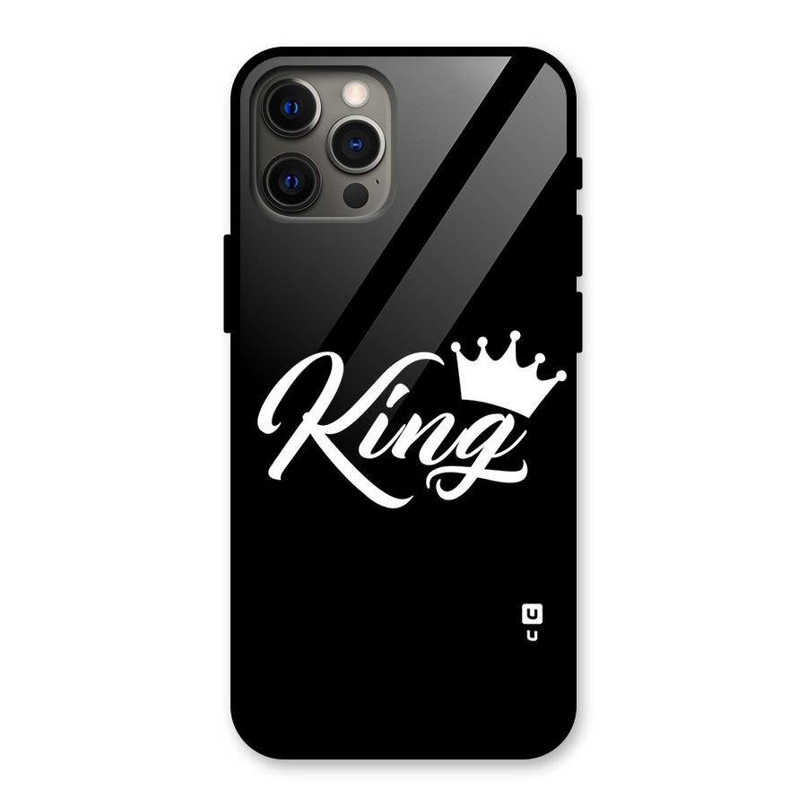 King Crown Typography Glass Back Case for iPhone 12 Pro Max