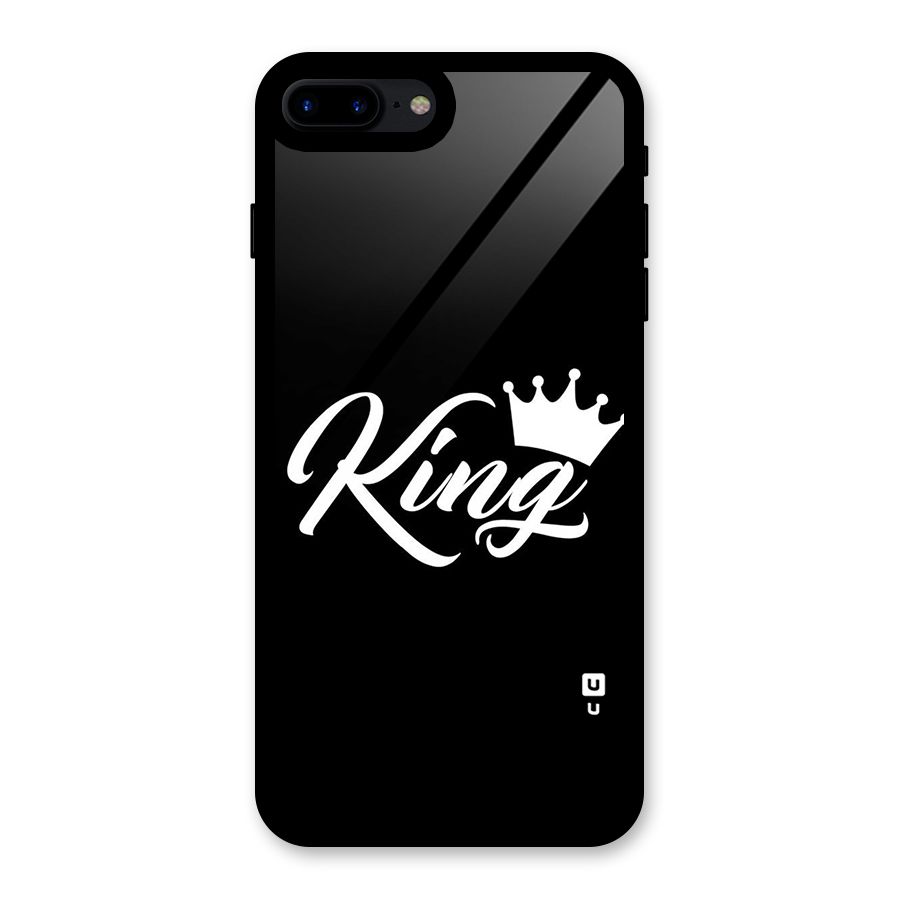 King Crown Typography Glass Back Case for iPhone 8 Plus