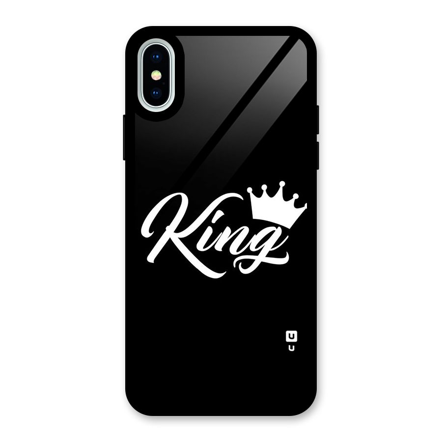 King Crown Typography Glass Back Case for iPhone X