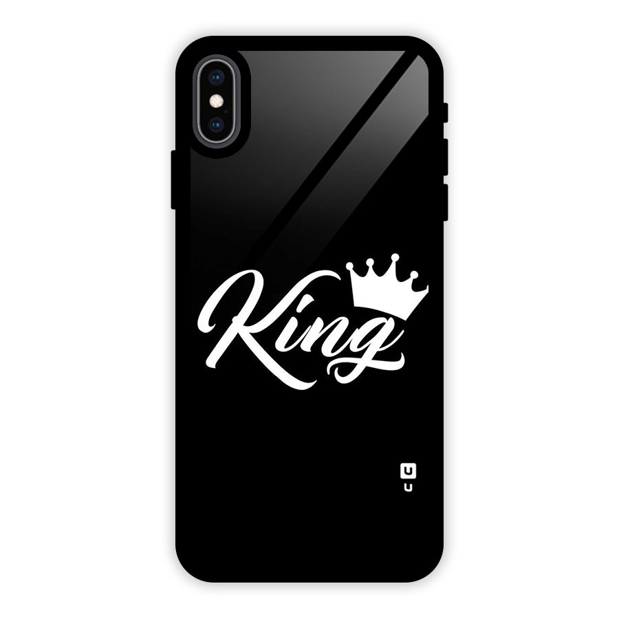 King Crown Typography Glass Back Case for iPhone XS Max