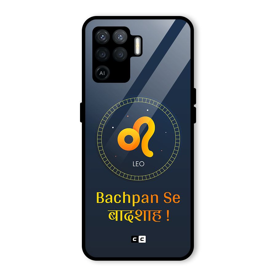 King Leo Glass Back Case for Oppo F19 Pro