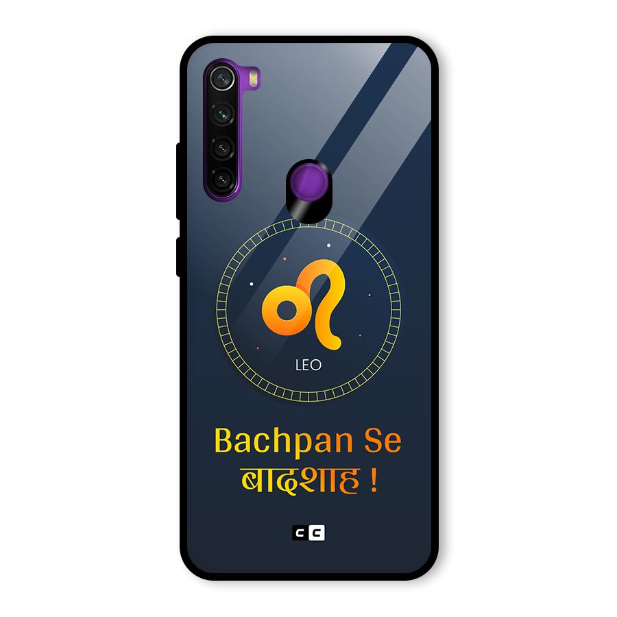 King Leo Glass Back Case for Redmi Note 8