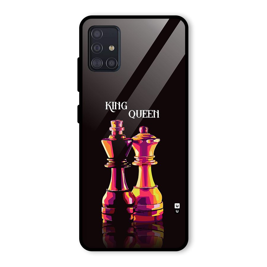 King Queen Glass Back Case for Galaxy A51