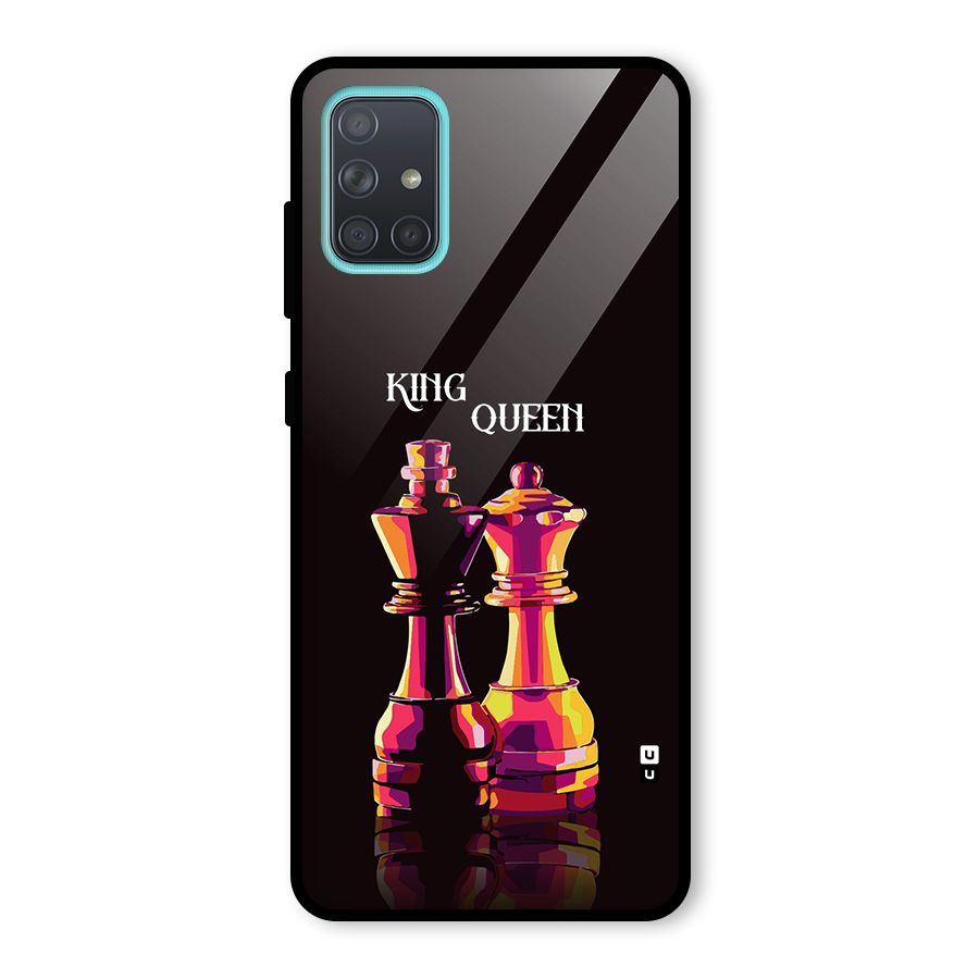 King Queen Glass Back Case for Galaxy A71