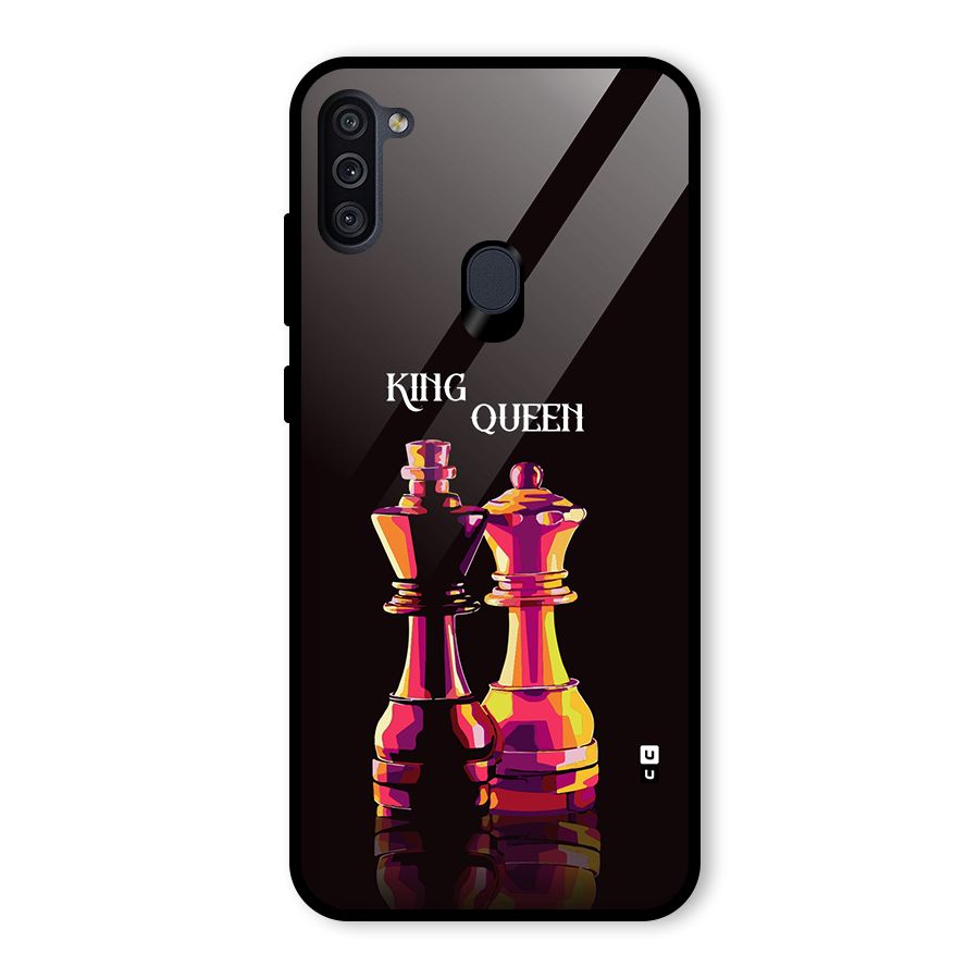 King Queen Glass Back Case for Galaxy M11