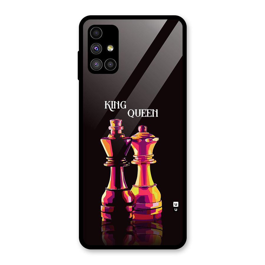 King Queen Glass Back Case for Galaxy M51