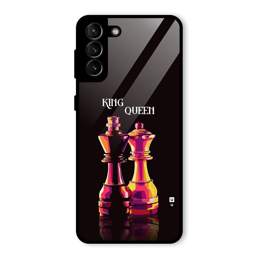King Queen Glass Back Case for Galaxy S21 Plus