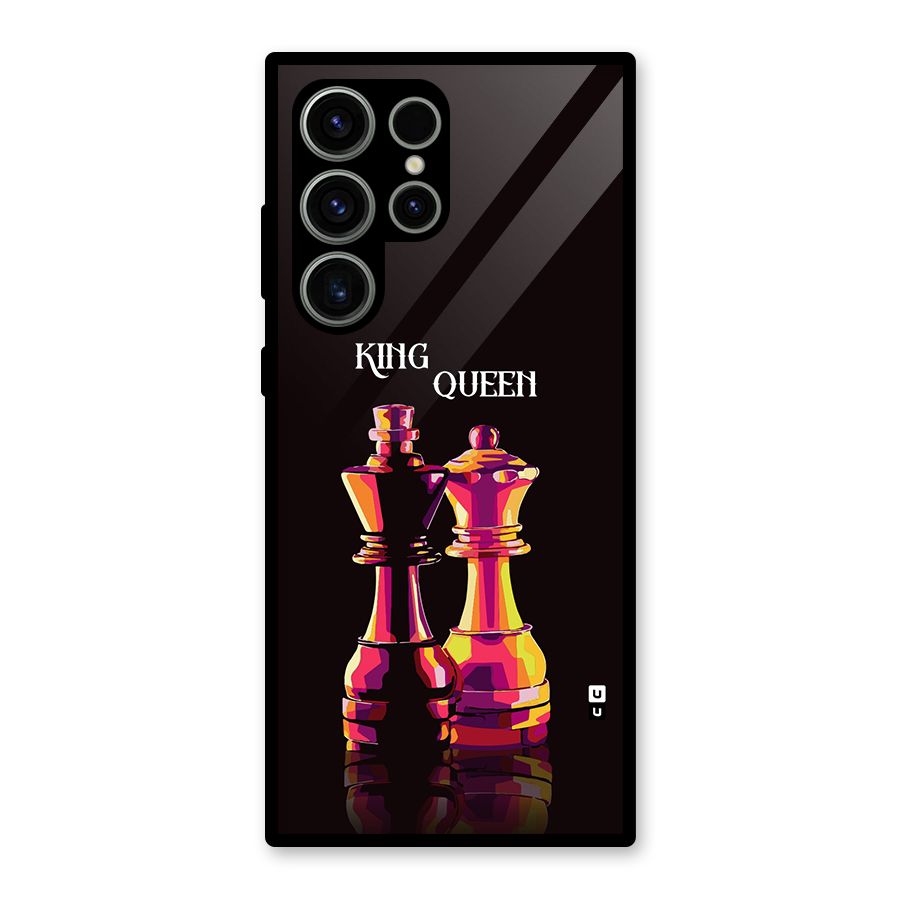 King Queen Glass Back Case for Galaxy S23 Ultra