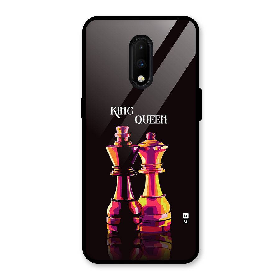 King Queen Glass Back Case for OnePlus 7