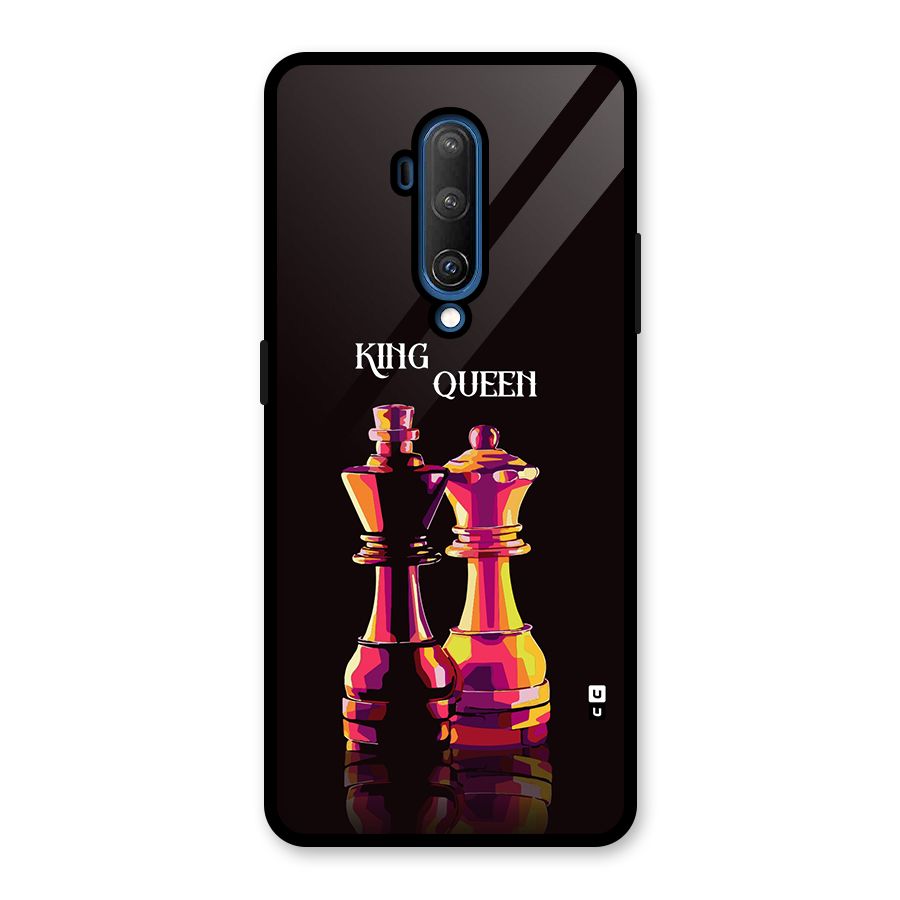 King Queen Glass Back Case for OnePlus 7T Pro