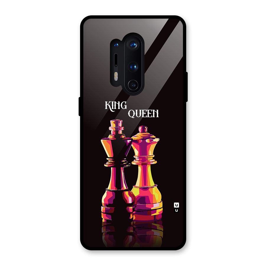 King Queen Glass Back Case for OnePlus 8 Pro