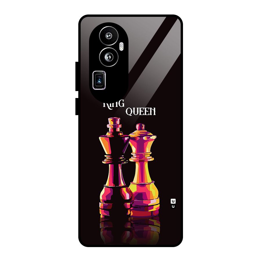 King Queen Glass Back Case for Oppo Reno10 Pro Plus