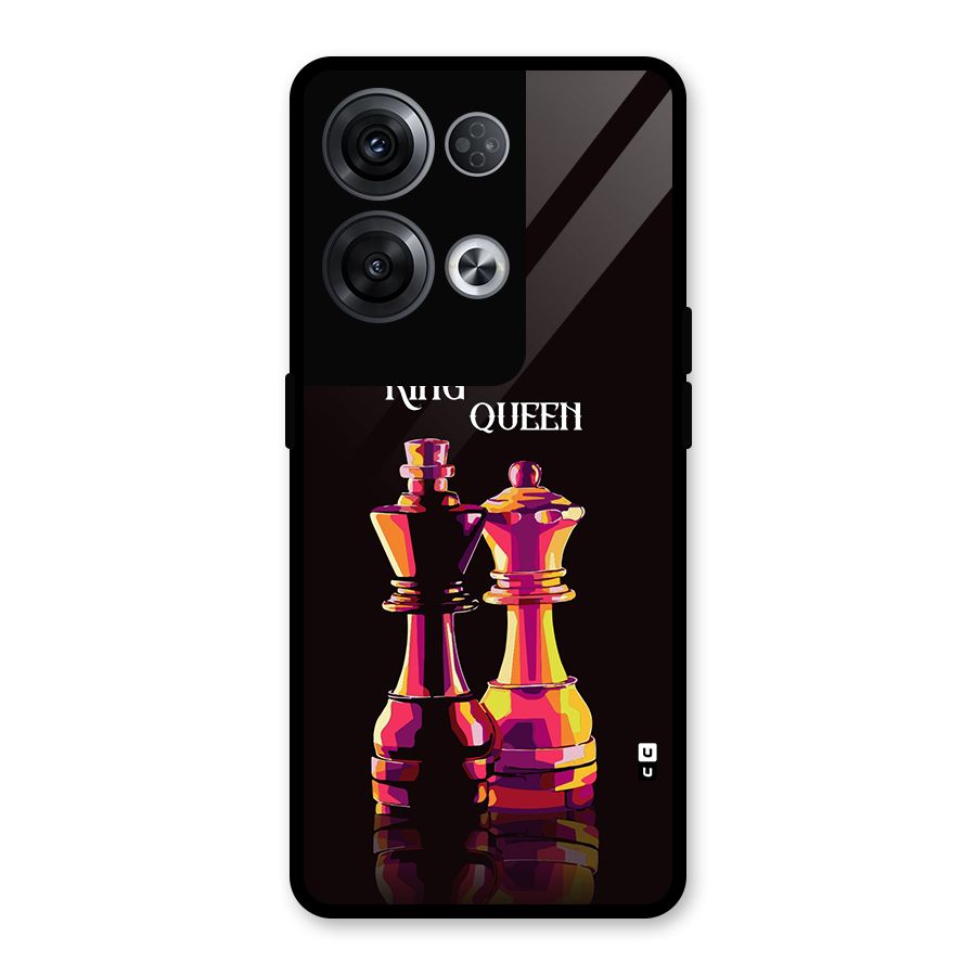 King Queen Glass Back Case for Oppo Reno8 Pro 5G