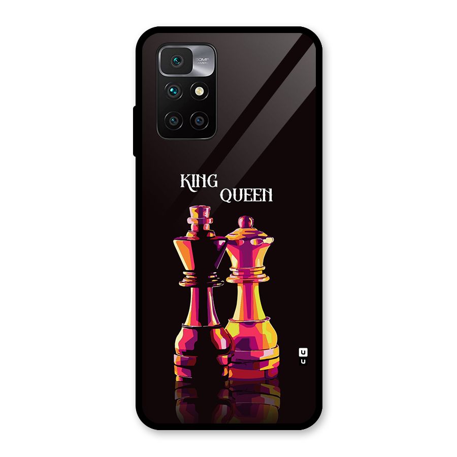 King Queen Glass Back Case for Redmi 10 Prime