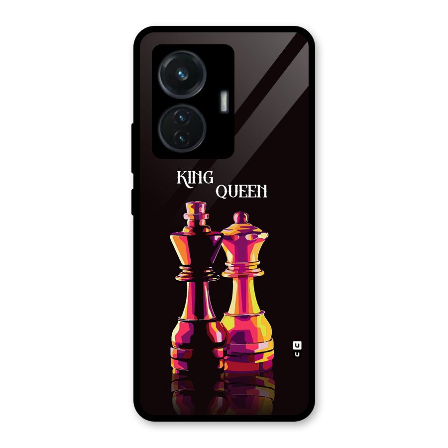King Queen Glass Back Case for Vivo T1 44W